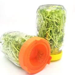 Kit Til Plante- & Urtedyrkning^4 stk. let skylle- og afdrypningsvenlige plastikspirelåg til brede krukker