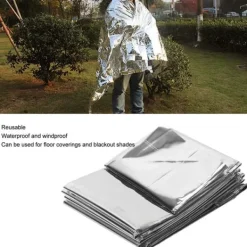 New 4 stk. Nødtæpper Vandtætte Foldbare Bærbare Reflekterende Holder Tørt Overlevelse Varmt Tæppe til Camping Vandring Beredskabsplaner