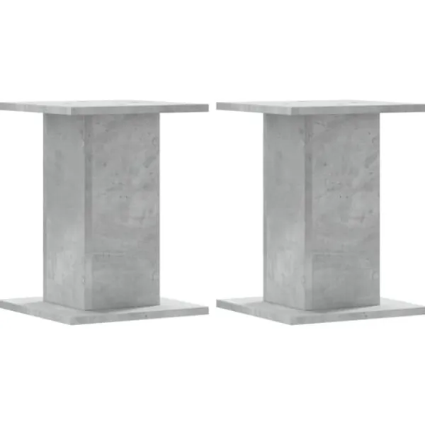 New 2 stk. plantestativer i konstrueret træ - Stabil og slidstærk | Størrelse: 30x30x40 cm | Farve: Betongrå Plantestativer