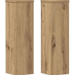 Plantestativer^2 stk. plantestativer i konstrueret træ - Blomsterstativ | Størrelse: 17x17x60 cm | Farve: Egetræsfarvet