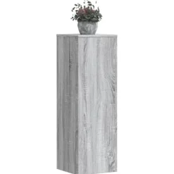 Sale 2 stk. robuste plantestativer i konstrueret træ | Farve: Grå sonoma-eg | Størrelse: 33x33x100 cm Plantestativer