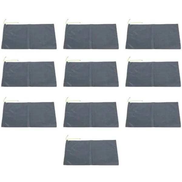 Hot 10 stk. sandløse sandsække med snøre, oversvømmelsesspærre i polyester, 9,8 x 19,7 tommer, dæmningspose til kældergarage, oversvømmelsessikret, grå Beredskabsplaner