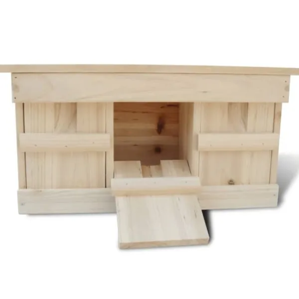 Til Fugle & Småvildt^2 stk. spurvehuse i massivt træ - Fuglehus med 3 kamre | Størrelse: 44x15,5x21,5 cm | Farve: Naturlig træ