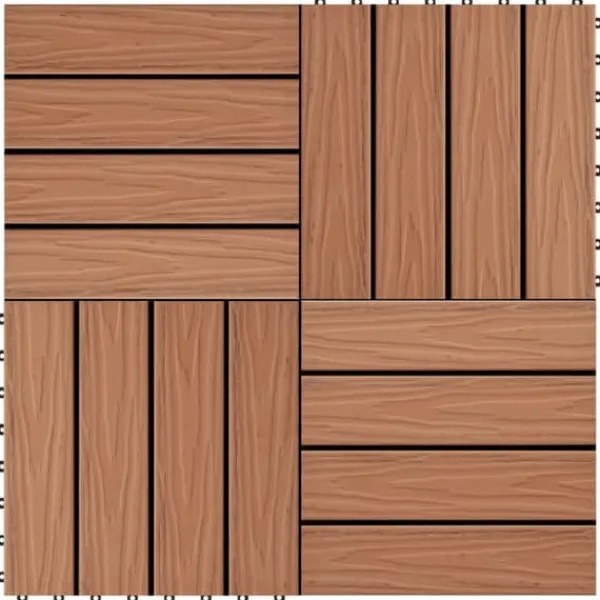 Discount 11 stk. Terrassefliser med prægning 30x30 cm 1 kvm WPC lysebrun - Terrasseflise - Terrassefliser - Home & Living Havedekorationer