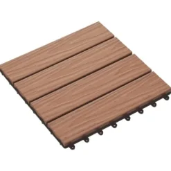 Discount 11 stk. Terrassefliser med prægning 30x30 cm 1 kvm WPC lysebrun - Terrasseflise - Terrassefliser - Home & Living Havedekorationer