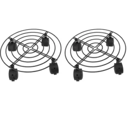 Støtte Med Hjul, Sæder & Knæbeskyttelse Til Havepleje^2 stk. udendørs plantevogn med låsbare hjul i jern og PVC med høj bæreevne, rullende plantestativ til store planter