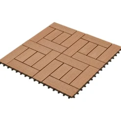 Havedekorationer^11 stk. WPC dækningsfliser - 30x30 cm | Farve: Brun | Dækker 1 m²