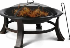 Tilbehør Til Brændeovne & Pejse^30" Stål Udendørs Bålplads, Varmebestandig, Nem Samling BBQ Grill