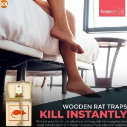 Skadedyrsfælder^4 Wooden Mouse Traps Traditional Mice Rodent Pest Control Trap Reusable Durable