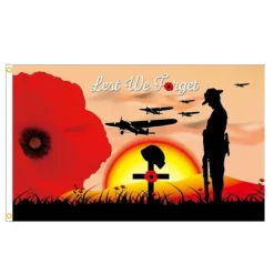 Online 90 x 150 cm Remembrance Day Banner Flag til Hus Udendørs Flag Enkeltlags Polyester Banner Flag & Vindposer