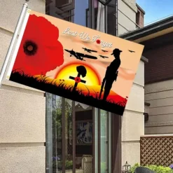 Online 90 x 150 cm Remembrance Day Banner Flag til Hus Udendørs Flag Enkeltlags Polyester Banner Flag & Vindposer