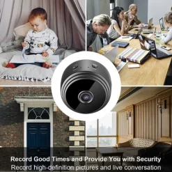 Sikkerhedsmonitorer & Videokameraer^A9 WiFi Minikamera HD 1080p Trådløs Videooptager Lydoptager Sikkerhedsovervågningskamera Smart Home til Baby og Kæledyr (Farve: Sort)