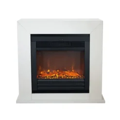 Pejse^Adra ELU-MDW el-komfur - Hvid MDF pejsestel - 1400 Watt varme - fjernbetjening