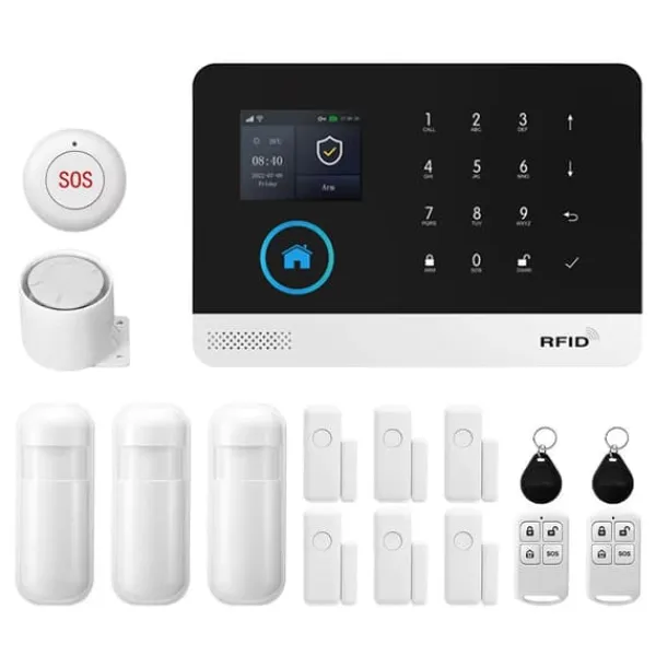 Sale Alarm Sikkerhedssystem, Smart Home Integration, Fjernovervågning,EU Stik, 4G WiFi Kit D Hjemmealarmsystemer