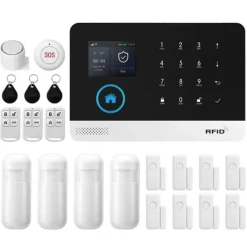 Hjemmealarmsystemer^Alarm Sikkerhedssystem, Smart Home Integration, Fjernovervågning,EU Stik, 4G WiFi Kit E