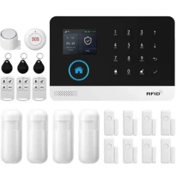 Hjemmealarmsystemer^Alarm Sikkerhedssystem, Smart Home Integration, Fjernovervågning,EU Stik, 4G WiFi Kit E