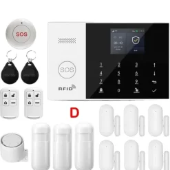 Hjemmealarmsystemer^Alarm System, Trådløs Forbindelse, Smart Home Kompatibilitet,D-2G-EU