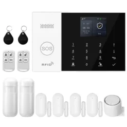 Discount Alarm System, Trådløs Forbindelse, Smart Home Kompatibilitet,EU Stik, 2G GSM WiFi Kit C Hjemmealarmsystemer