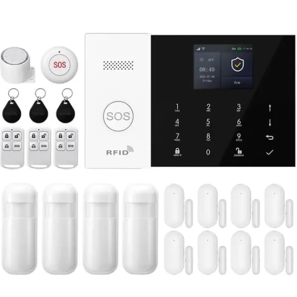 Discount Alarm System, Trådløs Forbindelse, Smart Home Kompatibilitet,2G GSM WiFi Kit E, EU Stik Hjemmealarmsystemer