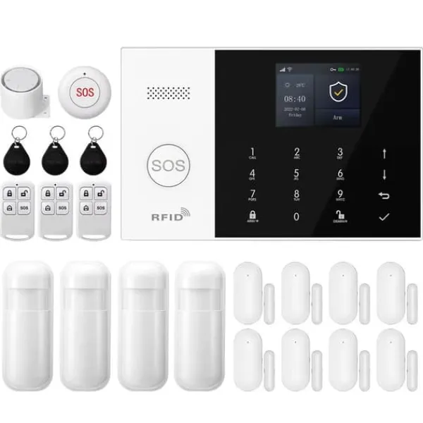 Discount Alarm System, Trådløs Forbindelse, Smart Home Kompatibilitet,2G GSM WiFi Kit E, EU Stik Hjemmealarmsystemer