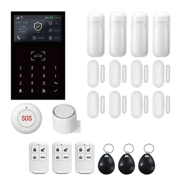 Discount Alarm System, Trådløs Forbindelse, Smart Home Integration,4G WiFi Kit E, EU Stik Hjemmealarmsystemer