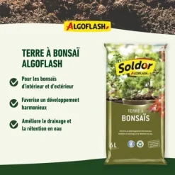 Outlet ALGOFLASH - Bonsaijord 6 L Jord & Sand