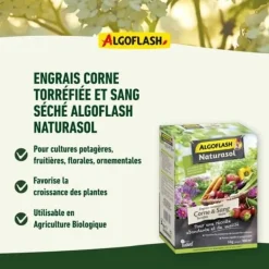 Clearance ALGOFLASH NATURASOL - Gödselmedel med rostat horn och torkat blod 1,5 kg Gødningsmidler