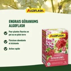 Gødningsmidler^ALGOFLASH NATURASOL Gødning til pelargonier, blomsterbede og altaner - 1 kg
