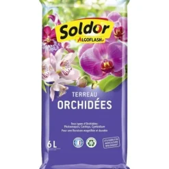 Outlet ALGOFLASH Orkidéjord 6 L - Specifik jord - Fyrrebark - NPK-gødning - 6 l Jord & Sand
