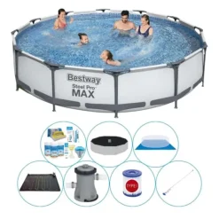 Outlet Alt i 1 poolpakke - Steel Pro MAX Rund 366x76 cm Pooler