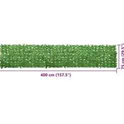Hot Altanafskærmning med grønne blade - Privatlivsskærm | Størrelse: 400x75 cm Buer, Spalier, Lysthuse Uden Tag