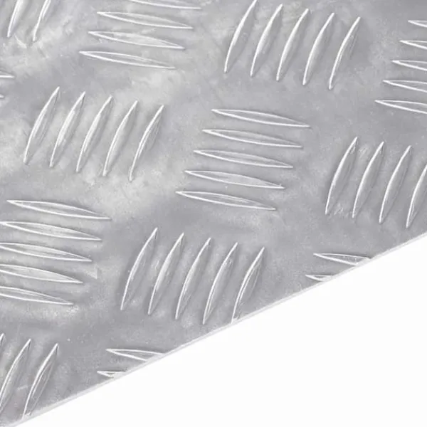Pejse^Aluminium Checker Plader - Skridsikre Trappetrin | Farve: Sølv | Størrelse: 90x50 cm