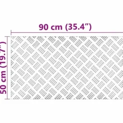 Pejse^Aluminium Checker Plader - Skridsikre Trappetrin | Farve: Sølv | Størrelse: 90x50 cm