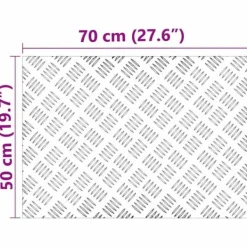 Clearance Aluminium Checker Plader 4 stk - Skridsikre Trin til Trappermiljøer | 70x50 cm | Farve: Sølv Pejse