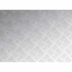 Clearance Aluminium Checker Plader 2 stk - Skridsikre trappetrin | Farve: Sølv | Størrelse: 70x50 cm Pejse