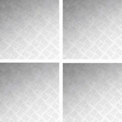 Aluminium Checker Plader 4 stk - Skridsikre Trappetrin | Størrelse: 50x50 cm | Farve: Sølv Havedekorationer