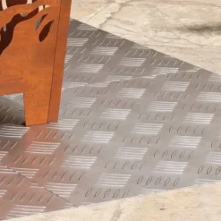 Aluminium Checker Plader 4 stk - Skridsikre Trappetrin | Størrelse: 50x50 cm | Farve: Sølv Havedekorationer
