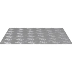 Aluminium Checker Plader 4 stk - Skridsikre Trappetrin | Størrelse: 50x50 cm | Farve: Sølv Havedekorationer