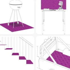 Aluminium Checker Plader 4 stk - Skridsikre Trappetrin | Størrelse: 50x50 cm | Farve: Sølv Havedekorationer