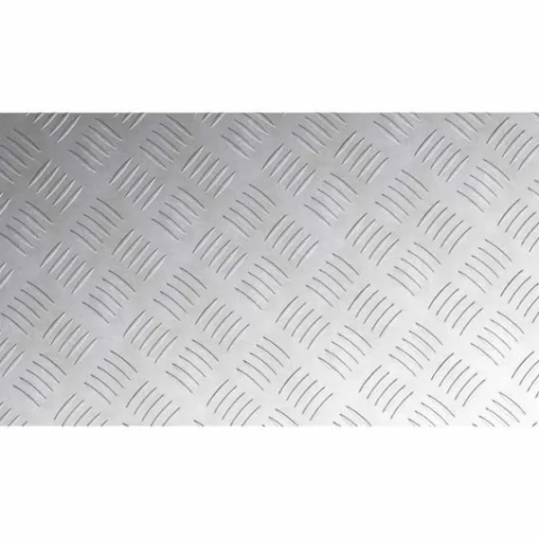 Pejse^Aluminium Checker Plader 4 stk - Skridsikre Trapper | Størrelse: 70x40 cm | Farve: Sølv
