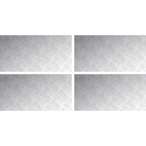 Outlet Aluminium Checker Plader - Skridsikre Trappetrin | Størrelse: 80x40 cm | Farve: Sølv Tilbehør Til Brændeovne & Pejse