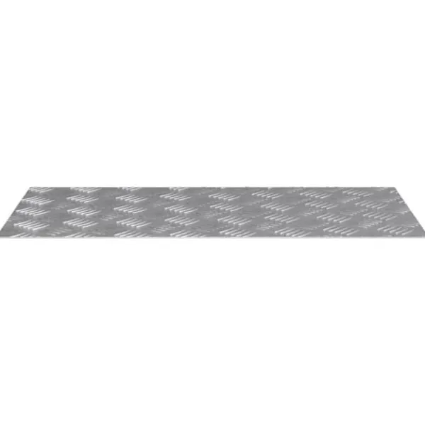 Outlet Aluminium Checker Plader - Skridsikre Trappetrin | Størrelse: 80x40 cm | Farve: Sølv Tilbehør Til Brændeovne & Pejse