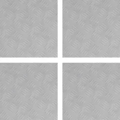Havedekorationer^Aluminium Checker Plader 4 stk - Skridsikre Trapplik | Farve: Sølv | Størrelse: 40x40 cm