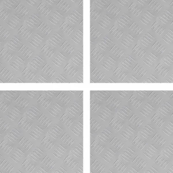 Havedekorationer^Aluminium Checker Plader 4 stk - Skridsikre Trapplik | Farve: Sølv | Størrelse: 40x40 cm