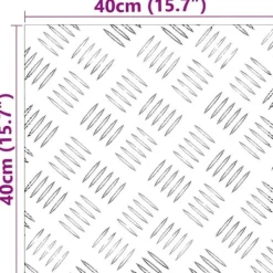 Havedekorationer^Aluminium Checker Plader 4 stk - Skridsikre Trapplik | Farve: Sølv | Størrelse: 40x40 cm