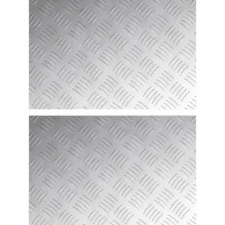 Clearance Aluminium Checker Plader 2 stk - Skridsikre Trappeplader | Størrelse: 60x40 cm | Farve: Sølv Tilbehør Til Brændeovne & Pejse