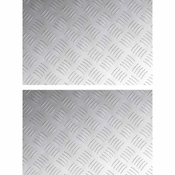 Clearance Aluminium Checker Plader 2 stk - Skridsikre Trappeplader | Størrelse: 60x40 cm | Farve: Sølv Tilbehør Til Brændeovne & Pejse
