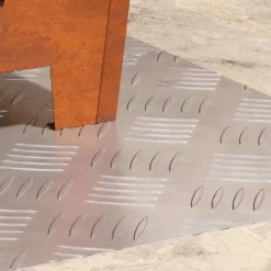Clearance Aluminium Checker Plader 2 stk - Skridsikre Trappeplader | Størrelse: 60x40 cm | Farve: Sølv Tilbehør Til Brændeovne & Pejse
