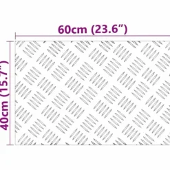 Clearance Aluminium Checker Plader 2 stk - Skridsikre Trappeplader | Størrelse: 60x40 cm | Farve: Sølv Tilbehør Til Brændeovne & Pejse