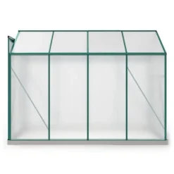 Clearance Aluminium drivhus med fundament 4,75 m² - 190 × 253 cm, inkl. 1 ovenlysvindue og skydedør, havedrivhus, tomatdrivhus Drivhus